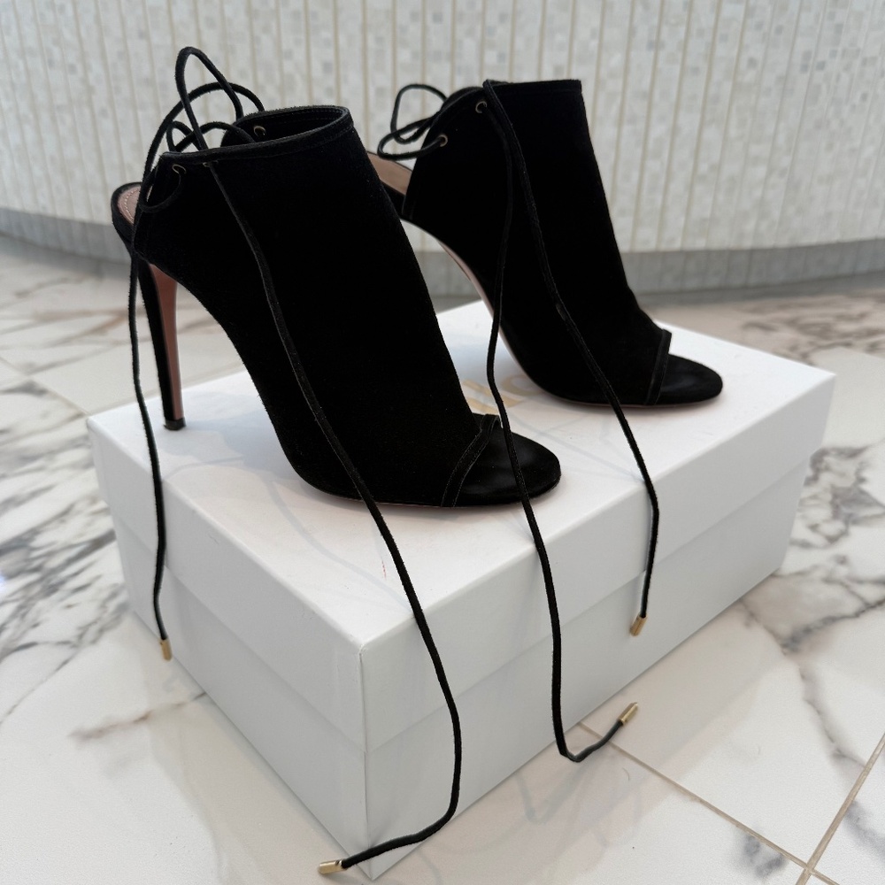 Aquazzura Black Suede Heels 37
